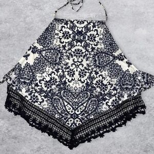 Guess Y2K Paisley Open Back Top Size Small